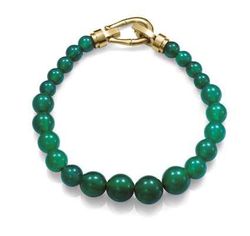 Pulsera Acero Dorado Viceroy Mujer 15230P01016 Bolas Piedra Ágata Verde