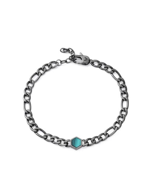 Pulsera Acero Gris Viceroy Hombre 75427P01010 Piedra Natural Malaquita Hexagonal