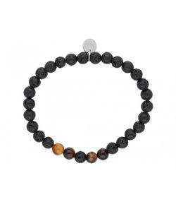 Pulsera Acero Hombre 6mm Liska BALI031BR-LV Piedras Naturales