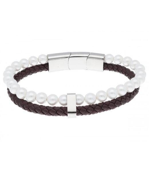Polsera Acer Home 6mm Liska RB233BR-6 Pell Marró Perles