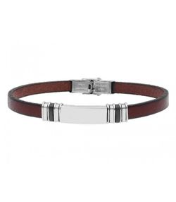 Pulsera Acero Hombre Liska 84BA1223 Piel Marrón