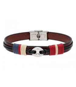 Liska Herren-Armband Stahl 84BA1495-M Sailor Braun Leder