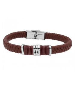 Pulsera Acero Hombre Liska 84BA1515-M Sport Marrón Trenzada