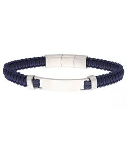 Pulseira masculina de aço Liska NTK036BR-A, azul trançado
