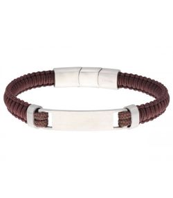 Liska NTK036BR-M Herren-Armband aus Stahl, gewebt, braun