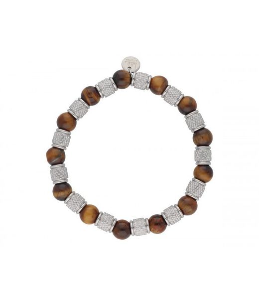 Liska RB210BR-OT Bracciale da uomo in acciaio con occhio di tigre