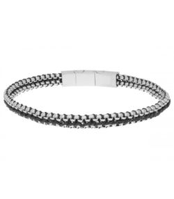 Pulsera Acero Hombre Liska RB244BR-N Cuerda Náutika Negra