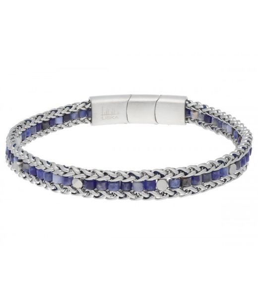 Pulseira masculina de aço com pedras naturais Liska RB245BR-A