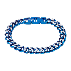 Pulsera Acero Inoxidable Azul Lotus Hombre LS2363-2/1 Eslabones En Brillo 22cm