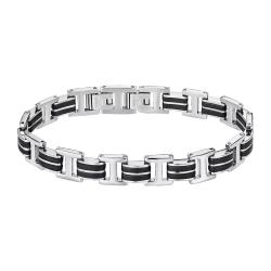 Pulsera Acero Inoxidable bicolor negro Lotus Hombre LS2268-2/1 Eslabones En Brillo 21,15cm