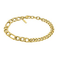 Pulsera Acero Inoxidable Dorado Lotus Hombre LS2303-2/2 Eslabones En Brillo 20,60cm