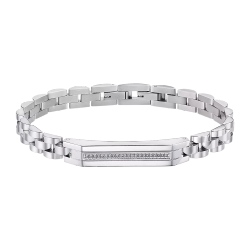 Pulsera Acero Inoxidable Lotus Hombre LS2280-2/1 Placa En Brillo 20,8cm