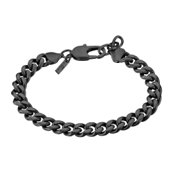 Pulsera Acero Inoxidable Negro Lotus Hombre LS2597-2/3 Eslabones En Brillo 19+2cm