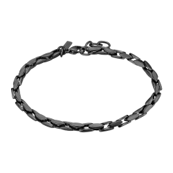 Pulsera Acero Inoxidable Negro Lotus Hombre LS2598-2/3 Eslabones En Brillo 19,5+2,1cm