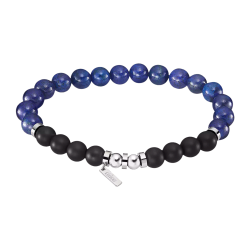 Pulsera Acero Inoxidable & Piedras Minerales Azules Lotus Hombre LS2190-2/2 Bolas 19cm