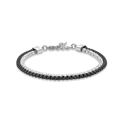 Pulsera Acero IP Bicolor Negro Police PEAGB0041501 Eslabones Pulidos En Brillo