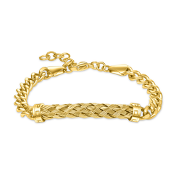 Pulsera Acero IP Dorado Police PEAGB0032401 Eslabones Pulidos