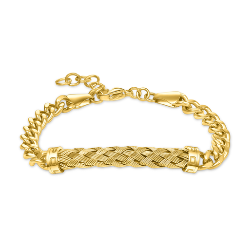 Pulsera Acero IP Dorado Police PEAGB0032401 Eslabones Pulidos
