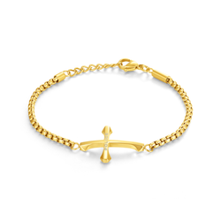 Pulsera Acero IP Dorado Police PEAGB0032602 Cruz