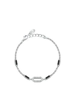 Pulsera Acero Karl Lagerfeld Mujer KLAYC21 Logo Karl Circonitas Blancas Bicolor Negras