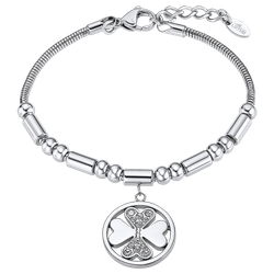 Pulsera Acero Lotus Style Mujer LS2467-2/1 Trébol Circonitas
