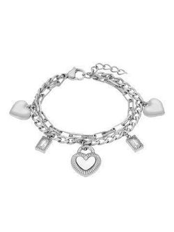 Pulsera Acero Marea C02103/BE Corazones Circonitas