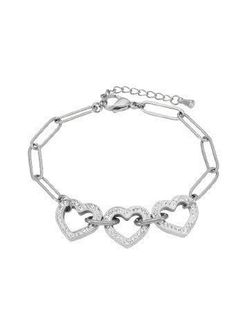 Pulsera Acero Marea C02103/BM Corazones Circonitas
