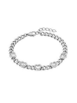 Pulsera Acero Marea C02103/BQ Corazones Circonitas