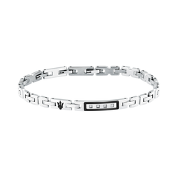 Pulsera Acero Maserati Hombre JM125ATY21 Diamantes 0,018ct Tridente Maserati