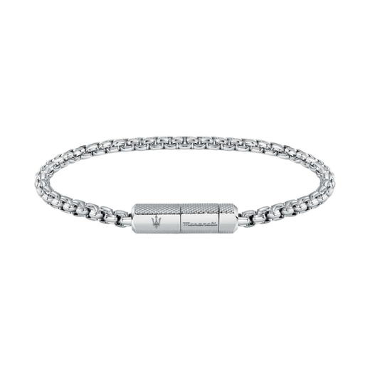 Pulsera Acero Maserati Hombre JM223ATK22 Eslabones Plateado Tridente Maserati