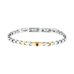 Pulsera Acero Maserati Hombre JM225AVD84 Iconic Plateado Bicolor Dorado Tridente Maserati