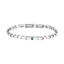 Pulsera Acero Maserati Hombre JM225AVD85 Sapphire Plateado Piedras Zafiro Tridente Maserati