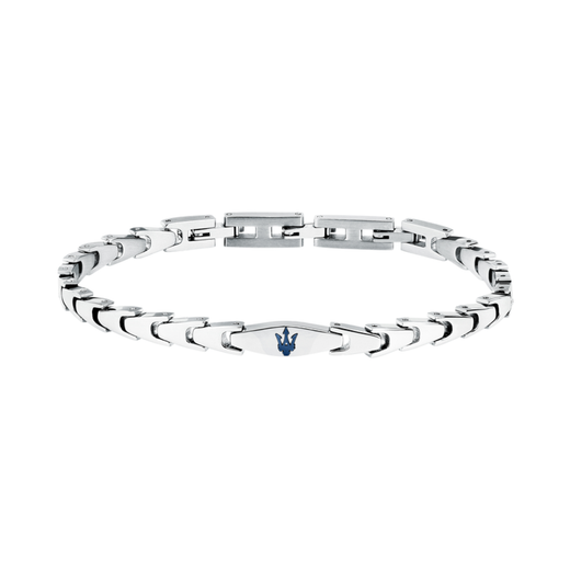 Pulsera Acero Maserati Hombre JM225AVD85 Sapphire Plateado Piedras Zafiro Tridente Maserati