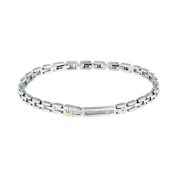 Pulsera Acero Maserati Hombre JM324AVD54 Iconic Eslabones Plateados Tridente Maserati