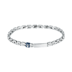 Pulsera Acero Maserati Hombre JM324AVD56 Iconic Cadena Plateada Tridente Maserati