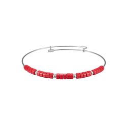 Pulsera Acero Mujer 4mm PSM0012RHCL Piedras Minerales Símil Coral