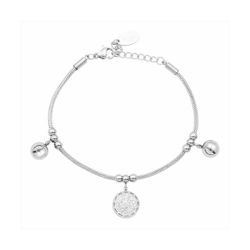 Pulsera Acero Mujer B27225 Bolas En Brillo 16cm