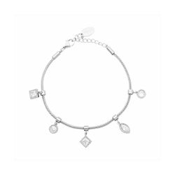 Pulsera Acero Mujer B27230 Figuras Geométricas En Brillo 16cm