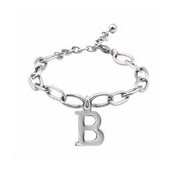 Pulsera Acero Mujer BR-B Letra B En Brillo 16cm