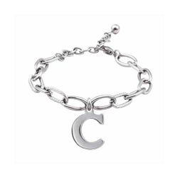 Pulsera Acero Mujer BR-C Letra C En Brillo 16cm