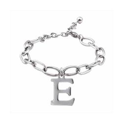 Pulsera Acero Mujer BR-E Letra E En Brillo 16cm
