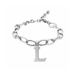 Pulsera Acero Mujer BR-L Letra L En Brillo 16cm