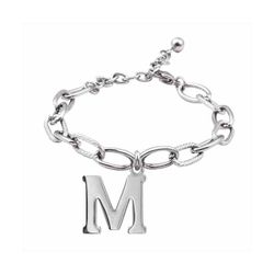 Pulsera Acero Mujer BR-M Letra M En Brillo 16cm