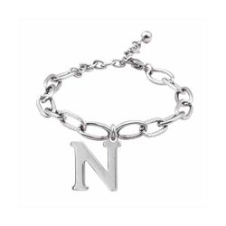 Pulsera Acero Mujer BR-N Letra N En Brillo 16cm