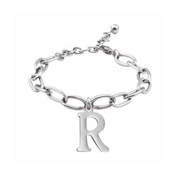 Pulsera Acero Mujer BR-R Letra R En Brillo 16cm