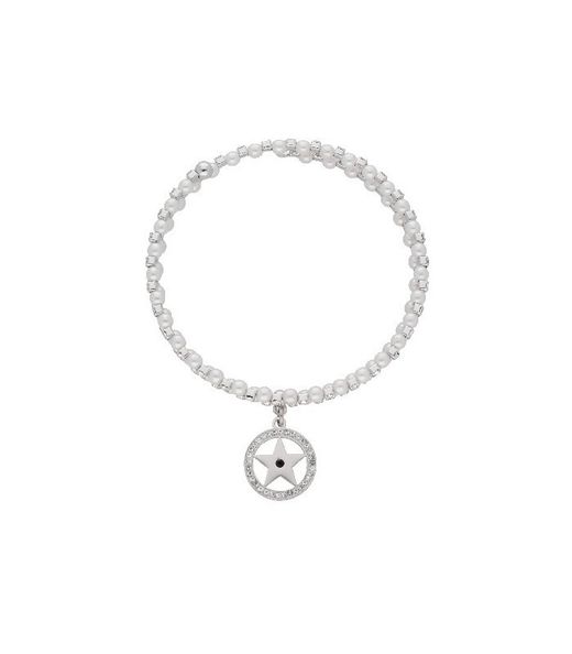 Liska BL017BR Women's Steel Bracelet with Alloy Star and Zirconia Pearl