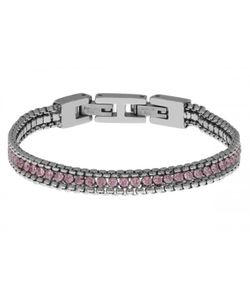 Pulsera Acero Mujer Liska CH071BR-R Cadena Circonitas Rosa