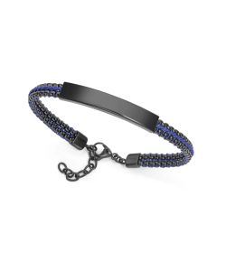 Pulsera Acero Negro Viceroy Hombre 14302P01013 Entrelazada Cordón Azul Detalle Acero Negro