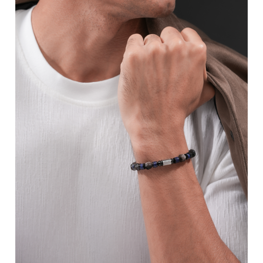 Pulsera Acero - Piedras Minerales Police PEAGB0083602 Logo Police
