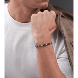 Pulsera Acero - Piedras Minerales Police PEAGB0083802 Logo Police